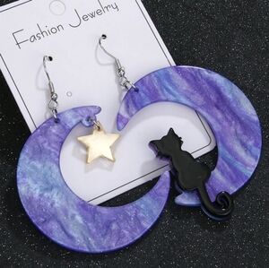 Cat Moon Earrings (NWT)